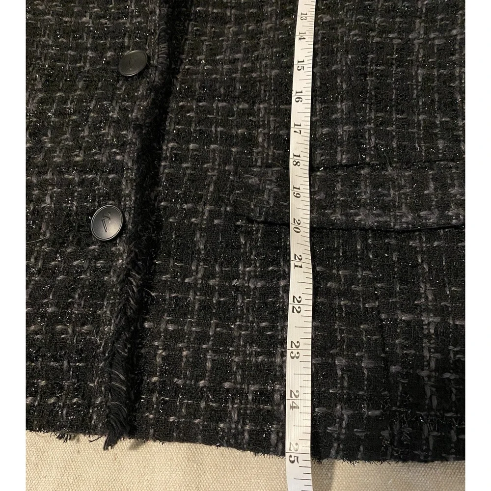 Simply Vera Vera Wang Dark Blazer Womens Size 2XL Black Tweed Office Academia